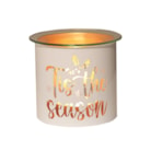 Tealight Wax Melter and Candle Holder - White & Gold Silhouette Melter Tis the