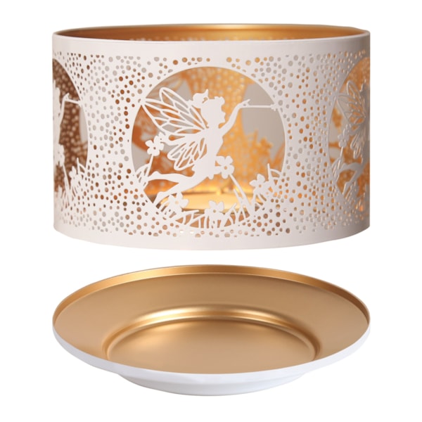 Jar Shade & Tray Set Metal Silhouette - White Fly Fairy