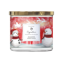 Seasons Greetings Wax Tumbler Candle Jar by Woodbridge 410g