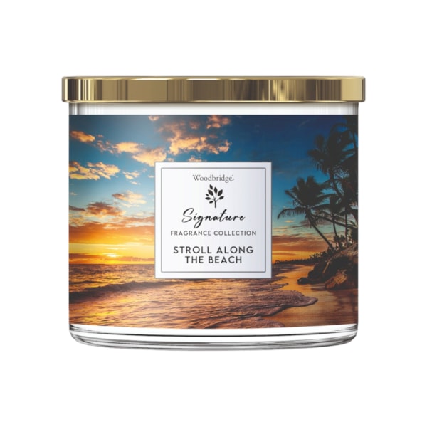 Stroll Along The Beach Wax Tumbler Candle Jar by Woodbridge 410g