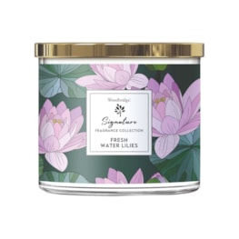 Fresh Water Lilies Wax Tumbler Candle Jar by Woodbridge 410g